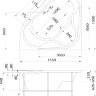 Ванна 1Marka LUXE 155x155 на каркасе с экраном Ванна 1Marka LUXE 155x155 на каркасе с экраном