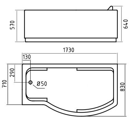 АКРИЛОВАЯ ВАННА GEMY G9010 B L 173-83
