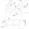Ванна Aima GRAND LUXE 155x155 на каркасе с экраном