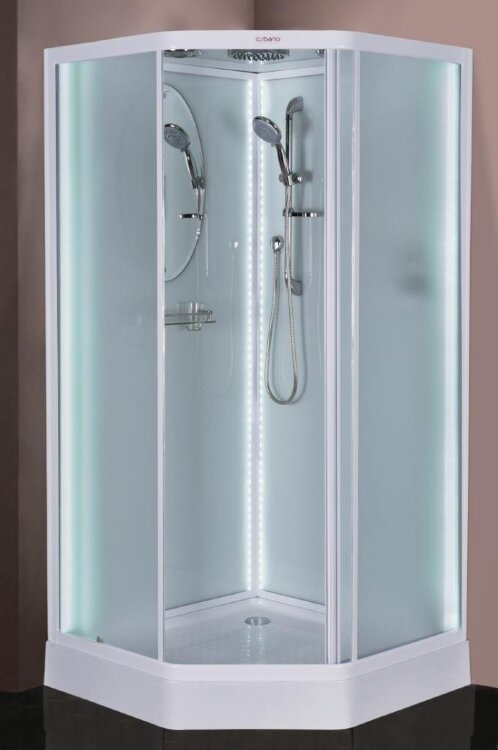 Душевая пятиугольная кабина ESBANO-L90PR с LED освещением