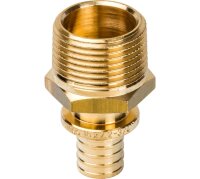 STOUT Переходник с наружной резьбой 25xR 1" для труб из сшитого полиэтилена аксиальный