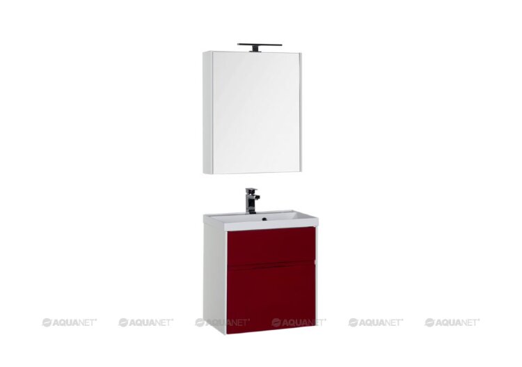Комплект мебели для ванной Aquanet Латина 60 бордо (2 ящика)