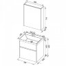 Комплект мебели для ванной Aquanet Латина 60 бордо (2 ящика)